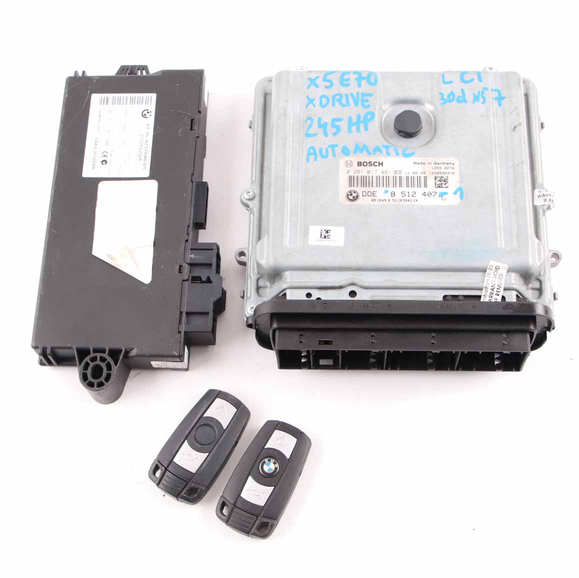 BMW X5 E70 LCI X6 E71 30dX Diesel N57 245HP ECU Kit DDE 8506570 + CAS3 + Keys