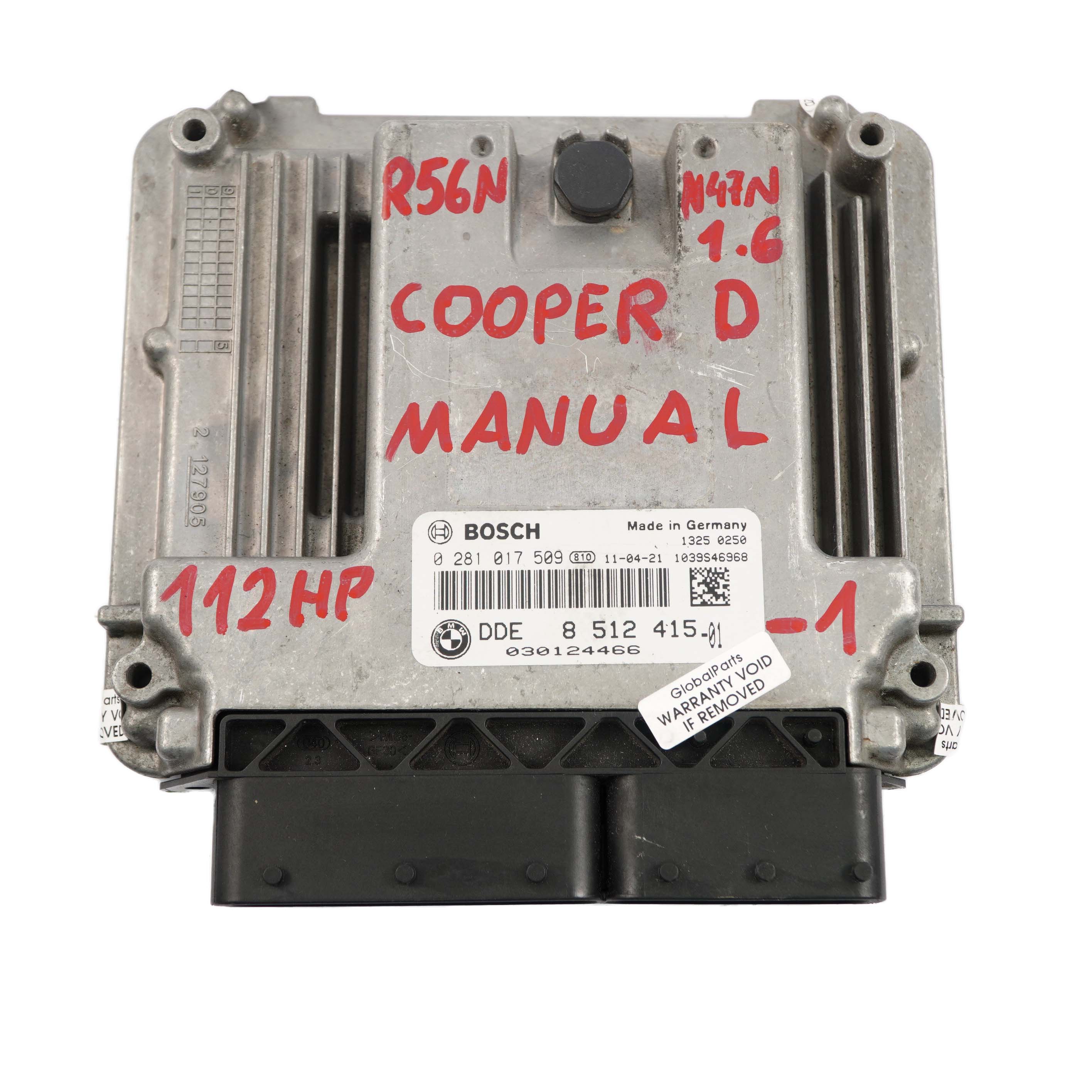 Mini Cooper D R55 R56 LCI N47N 112HP Diesel Engine ECU Kit DDE 8512415 CAS3 Key 