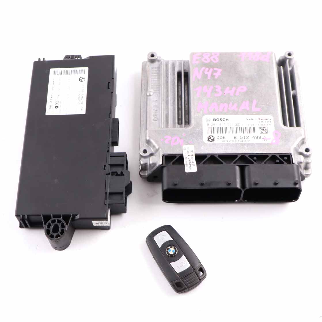 BMW E87 E90 LCI N47 118d 318d 143HP Diesel ECU Kit DDE 8512499 CAS3 + Key Manual