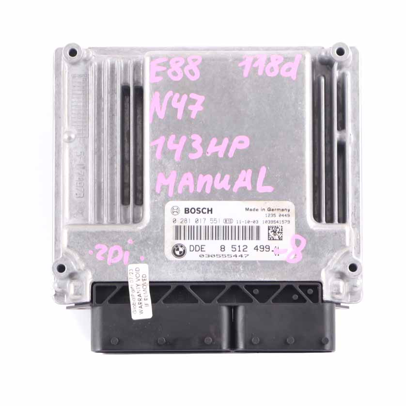 BMW E87 E90 LCI N47 118d 318d 143HP Diesel ECU Kit DDE 8512499 CAS3 + Key Manual