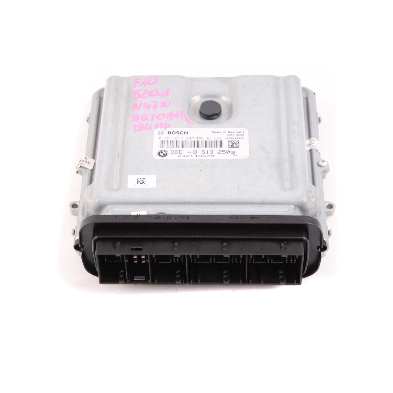 BMW F10 F11 520d Diesel N47N 184HP Engine Control Unit ECU DDE 8513250 Automatic