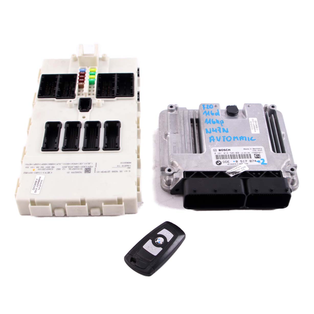 BMW 1 Series F20 F21 116d N47N 116HP ECU Kit DDE 8517874 + Key + FEM Automatic