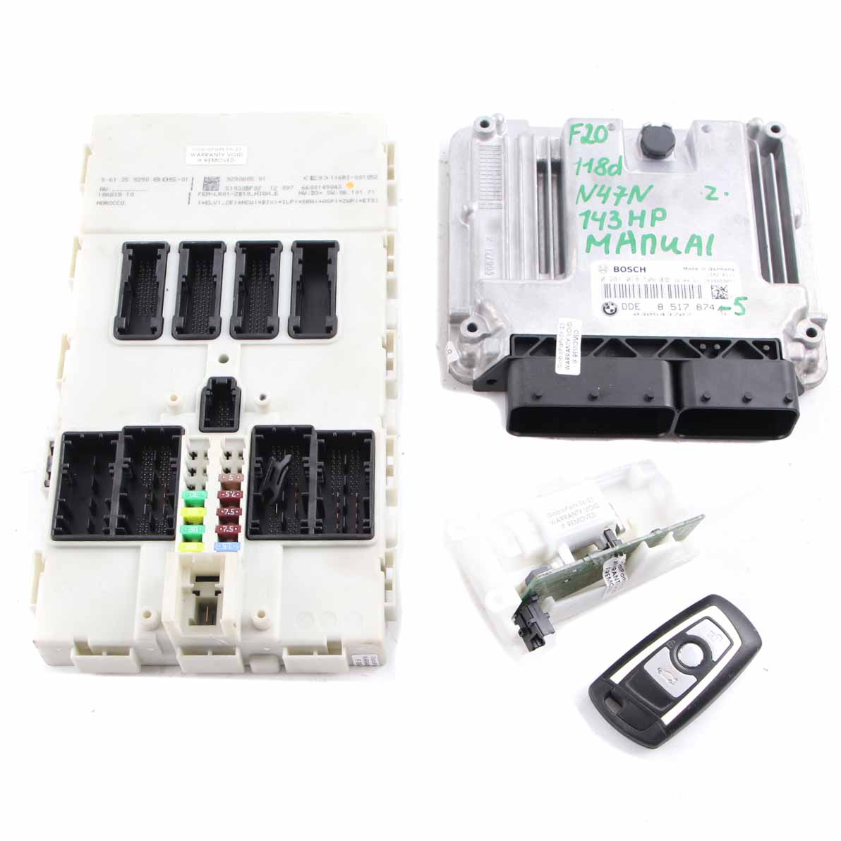 BMW F20 F21 118d N47N 143HP Engine ECU Kit DDE 8517874 + Key + FEM + Lock Manual