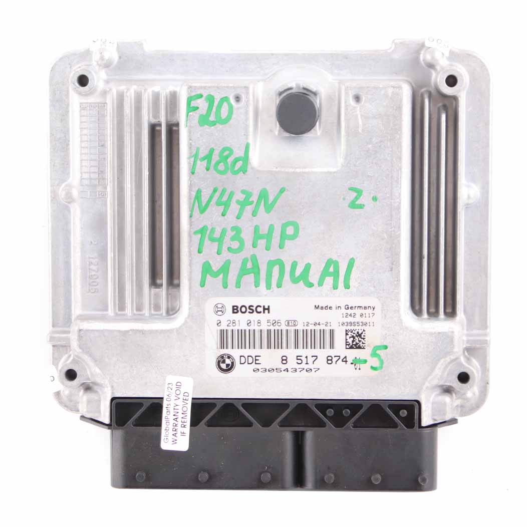 BMW F20 F21 118d N47N 143HP Engine ECU Kit DDE 8517874 + Key + FEM + Lock Manual