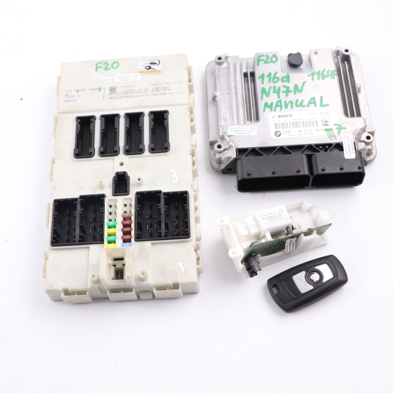 BMW F20 F21 116d N47N 116HP ECU Kit DDE 8517874 + Key + FEM + Lock Manual