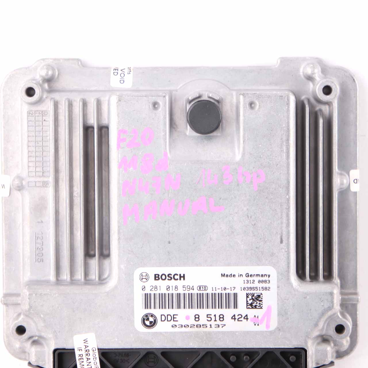 BMW F20 F30 118d 318d N47N 143HP Engine Control Unit ECU DDE 8518424 Manual