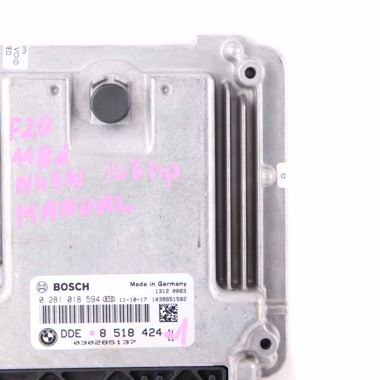 BMW F20 F30 118d 318d N47N 143HP Engine Control Unit ECU DDE 8518424 Manual