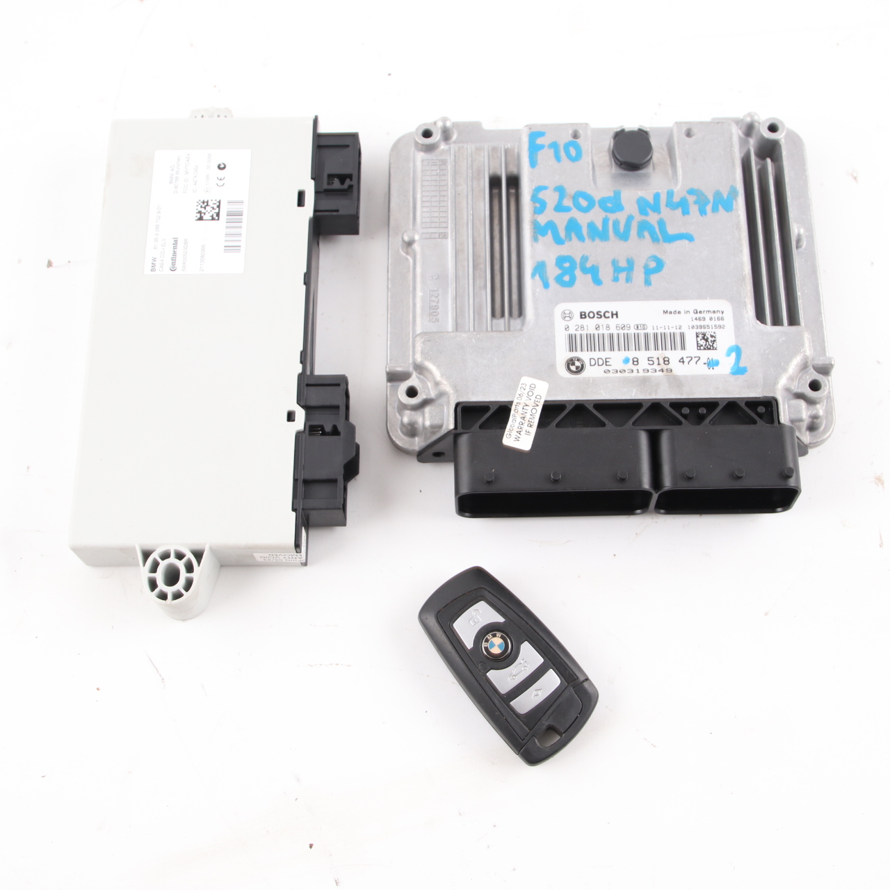 BMW F10 520d 184HP N47N Engine Unit ECU Kit DDE 8518477 + Key + CAS4 Manual