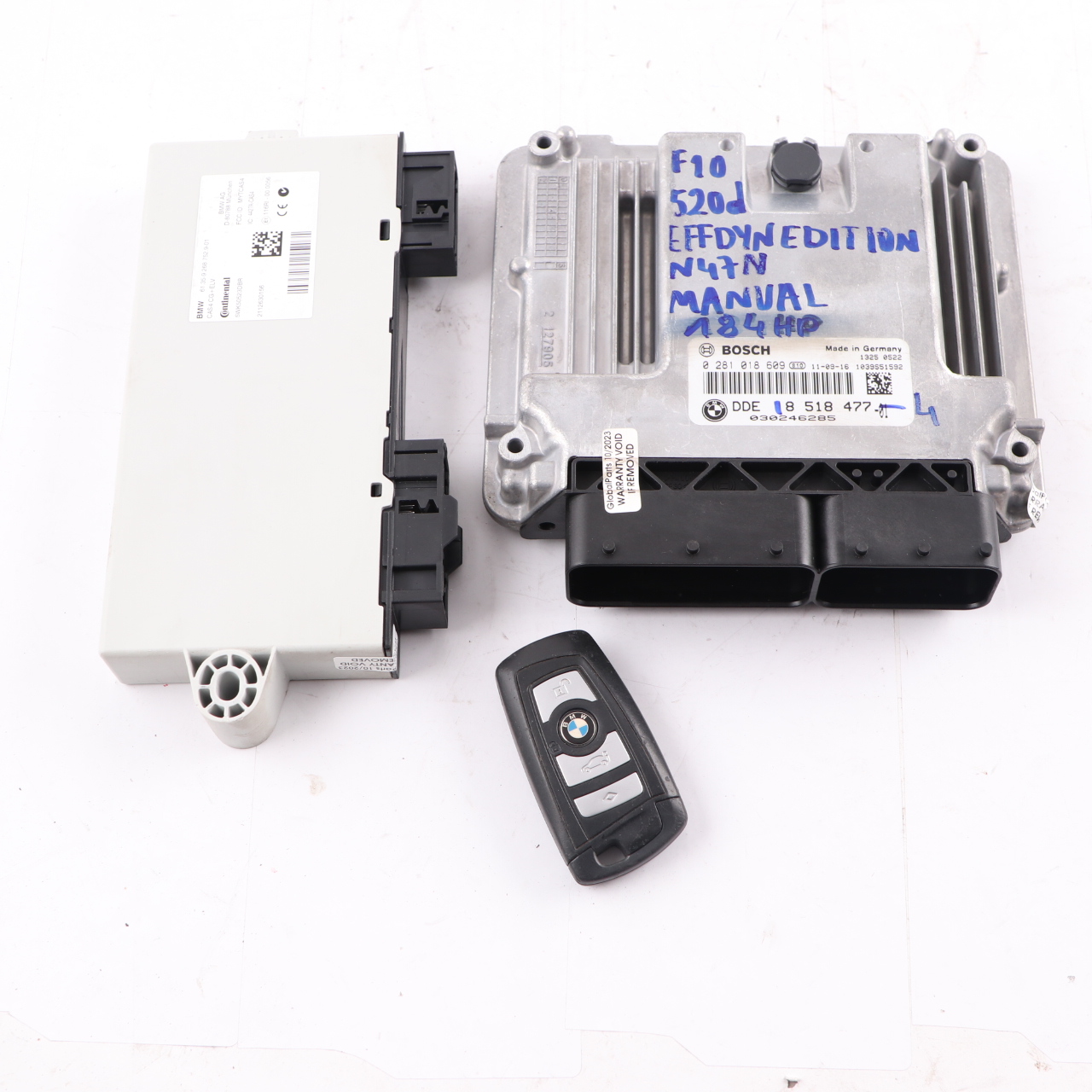 BMW F10 520d ed 163HP N47N Engine Unit ECU Kit DDE 8518477 + Key + CAS4 Manual