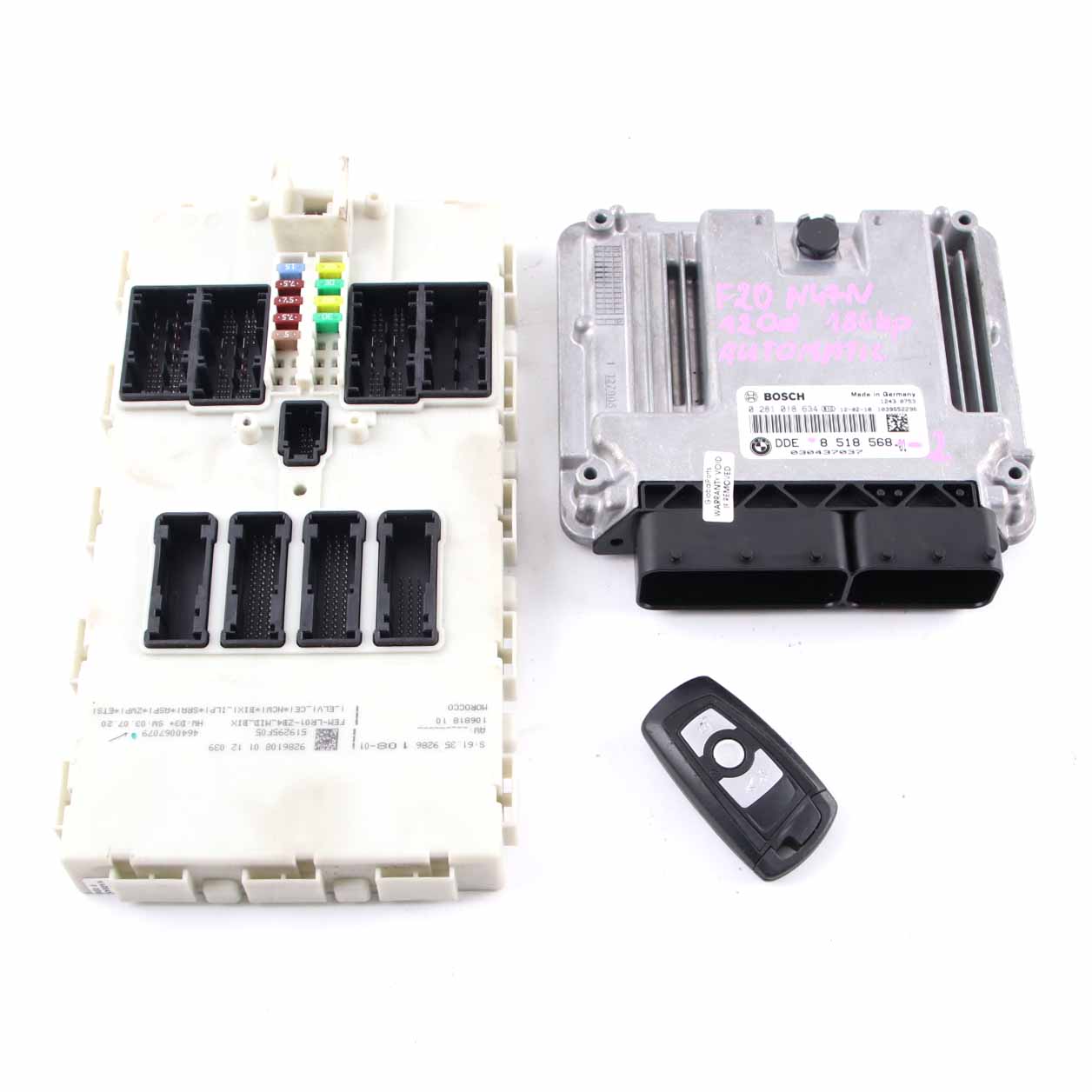 BMW F20 F30 F32 120d 320d 420d Diesel N47N 184HP ECU Kit DDE 8518568 + Key + FEM