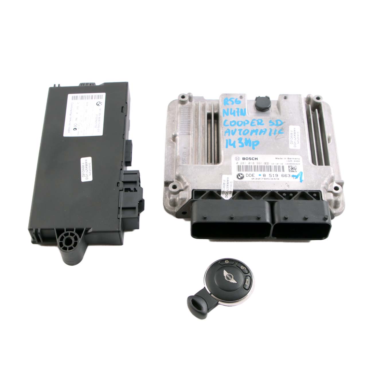 Mini Cooper SD R56 LCI N47N 143HP Diesel Engine ECU Kit DDE 8519663 CAS 3 Key