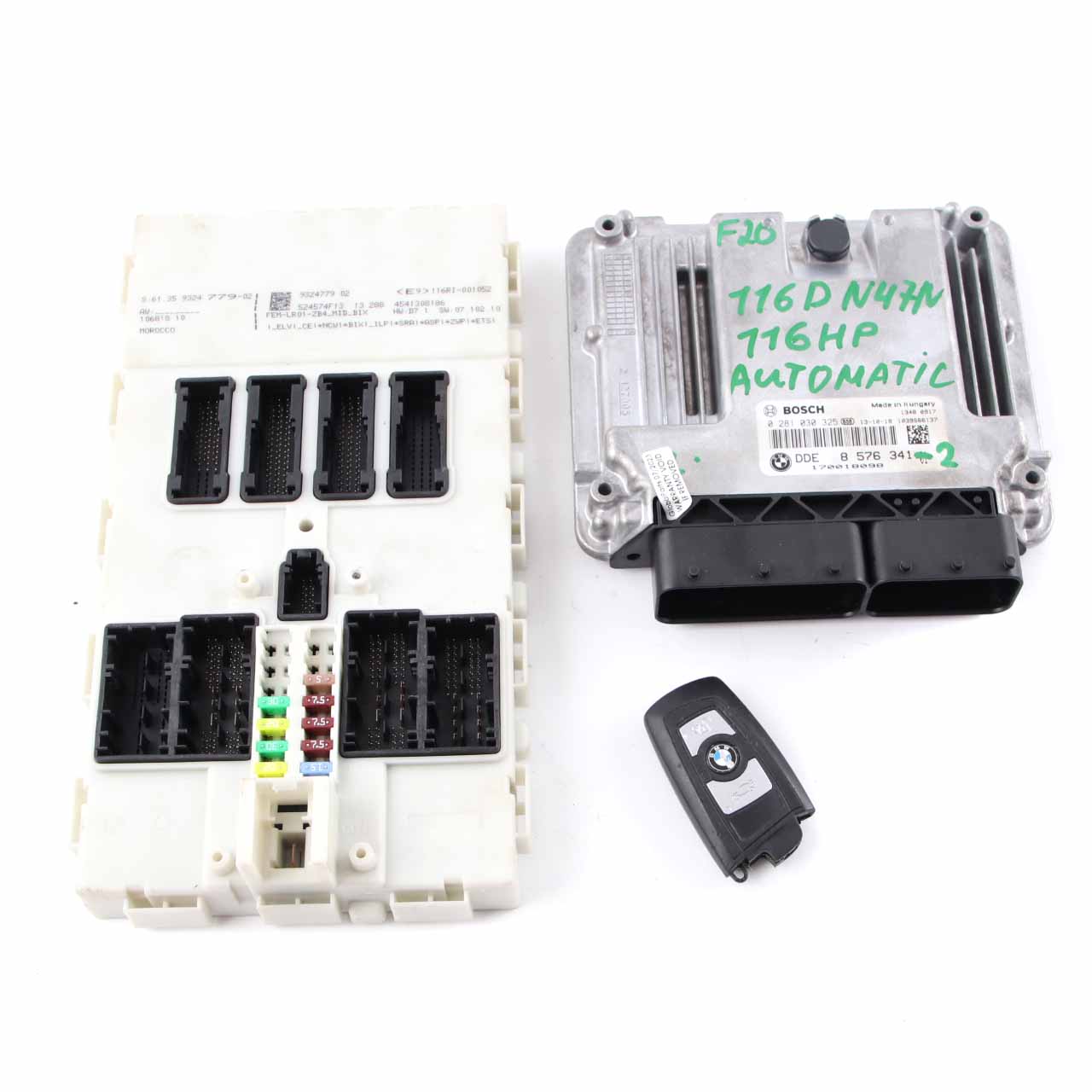 BMW F20 F21 F30 F31 116d 316d 116HP N47N ECU Kit DDE 8576341 + Key + FEM