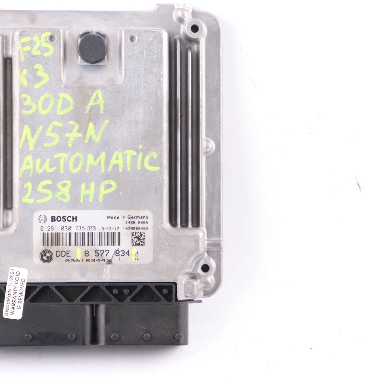 BMW F30 X3 F25 N57N 330d 30dX 258HP Engine Control Unit ECU 8577834 Automatic