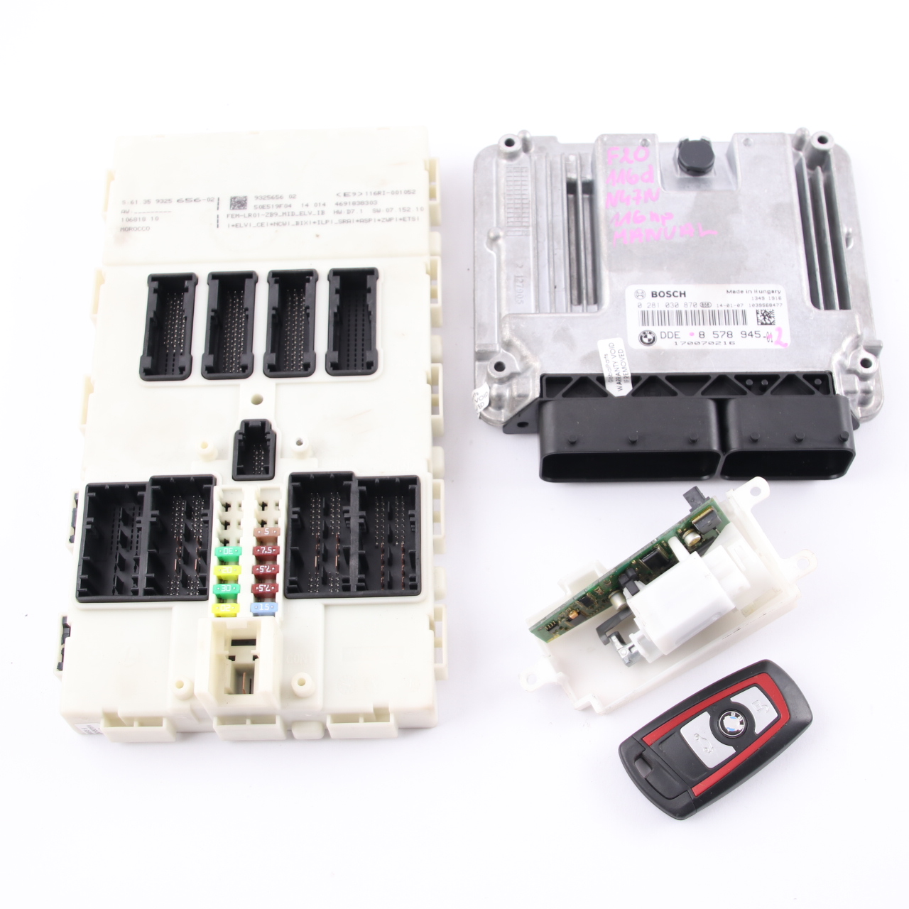 BMW F20 F21 F30 F31 116d 316d N47N 116HP ECU Kit DDE 8578945 Key FEM Lock Manual