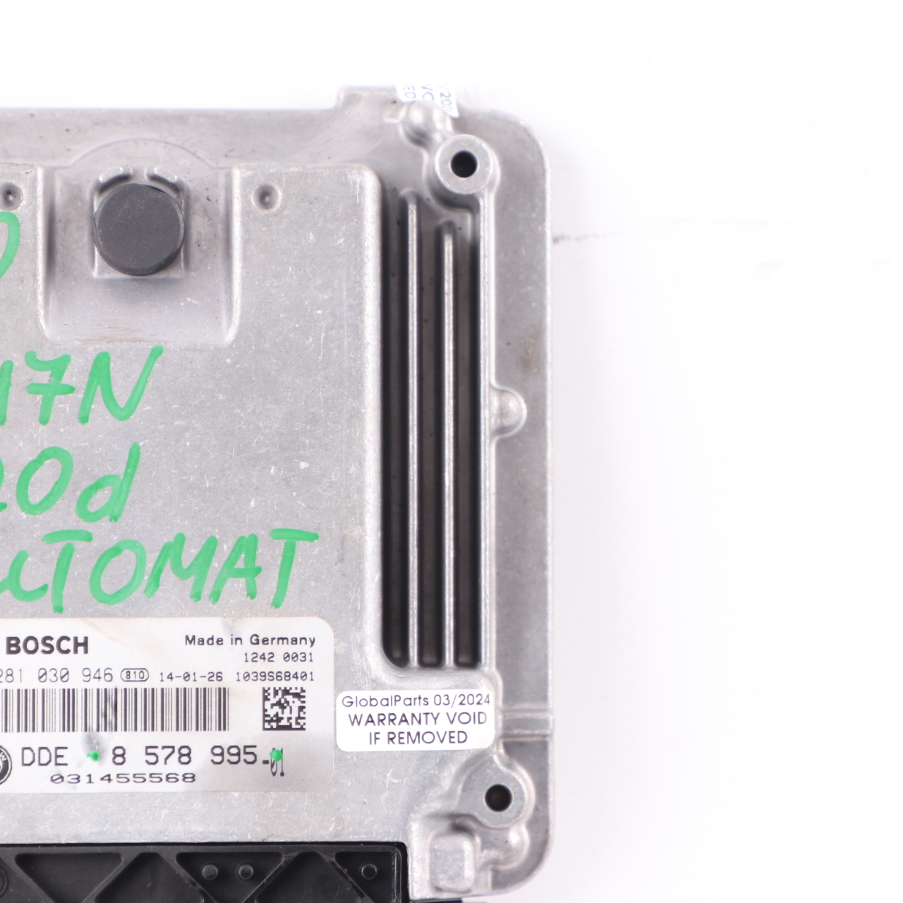 BMW F10 520d F20 120d F30 320d N47N 184HP Engine Unit ECU DDE 8578995 Automatic