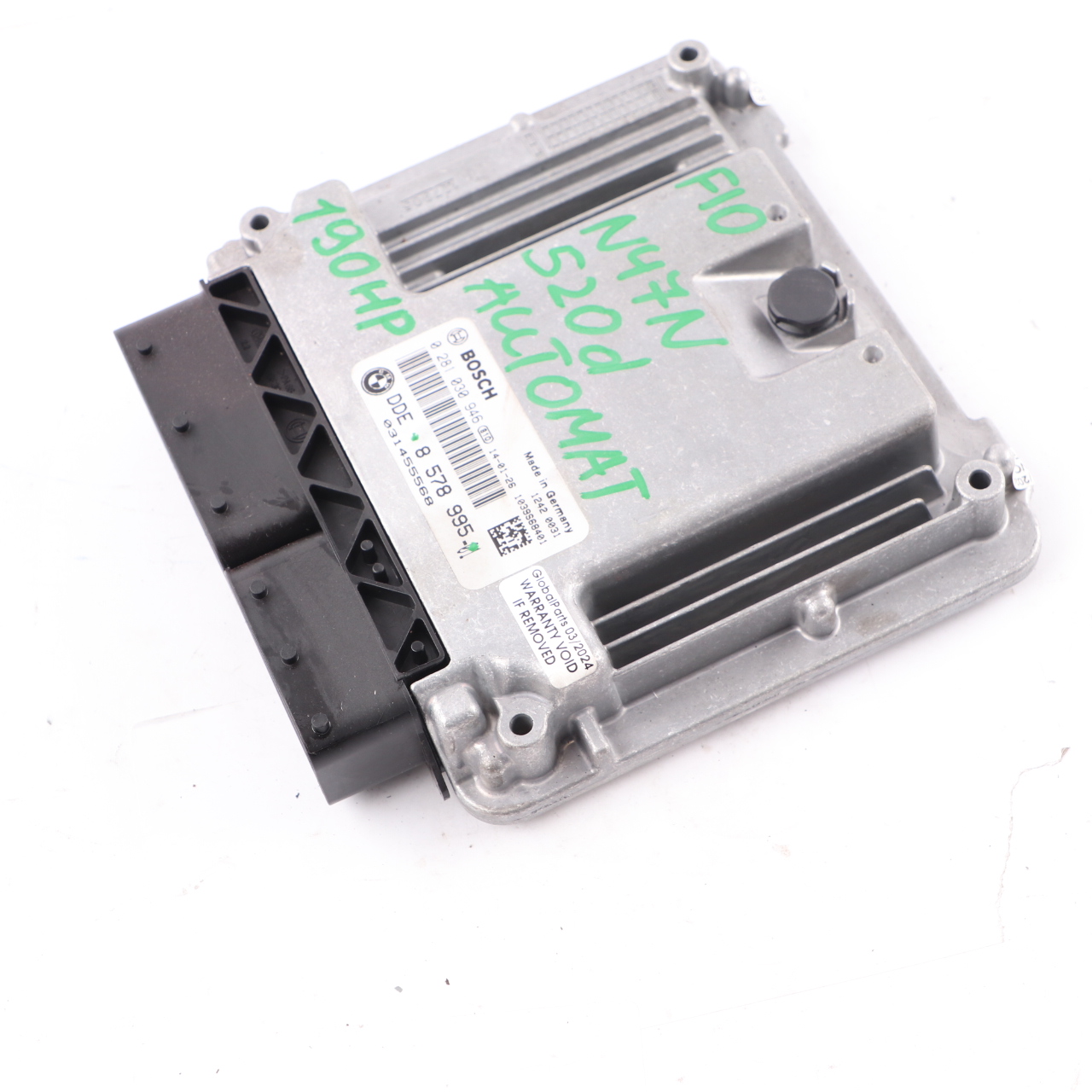 BMW F10 520d F20 120d F30 320d N47N 184HP Engine Unit ECU DDE 8578995 Automatic