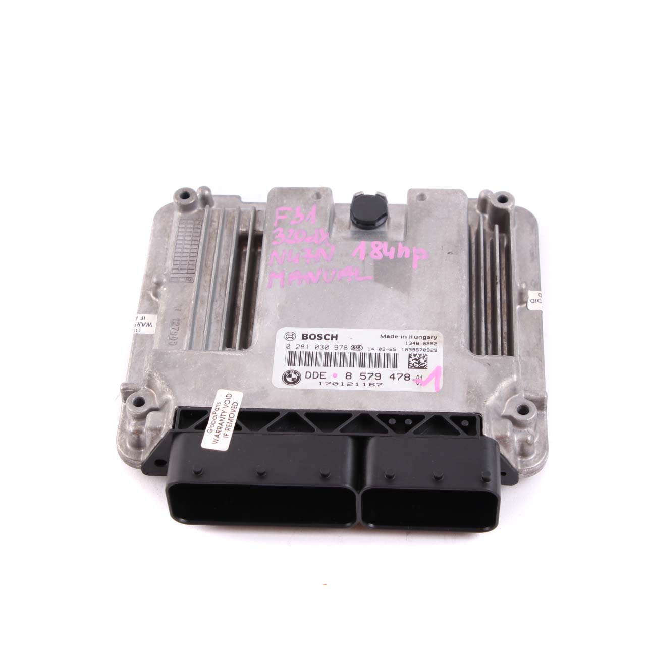 BMW F20 F30 120dX 320dX N47N 184HP ECU Kit Control Unit DDE 8579478 FEM Key 