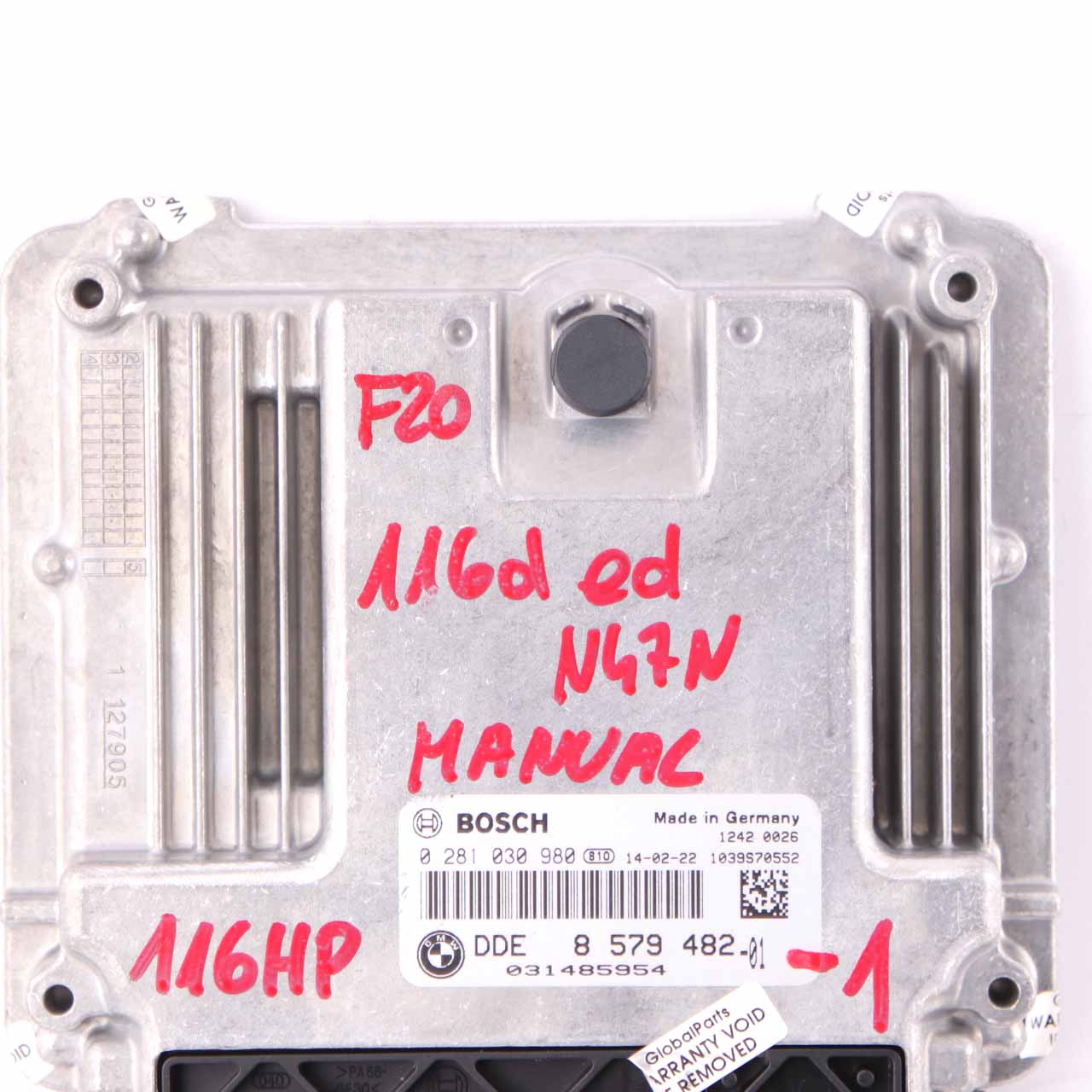 BMW F20 F21 116d ed Diesel N47N 116HP Engine Control ECU DDE 8579482 Manual