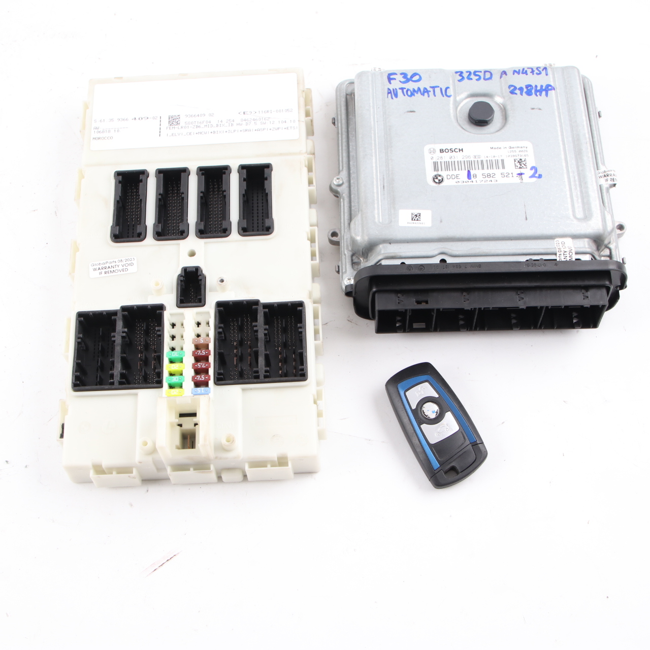 BMW F20 F30 125d 325d N47S1 Engine Control Unit ECU DDE 8582521 FEM Lock Key