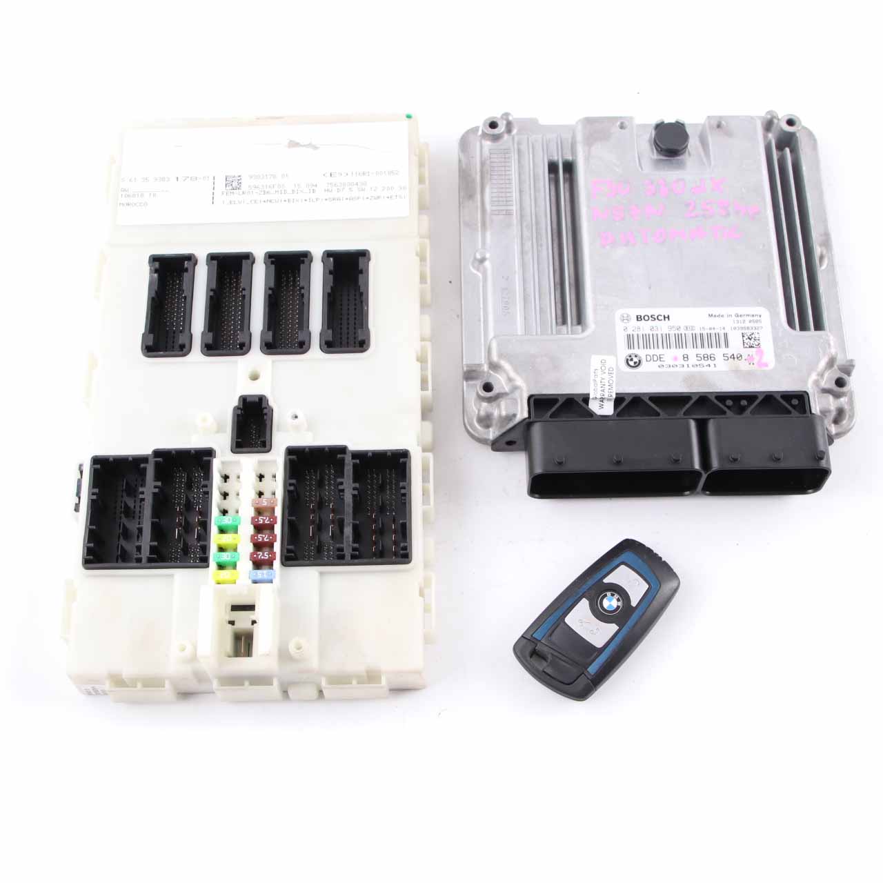 BMW F30 F32 LCI 330dX 430dX N57N 258HP Control Unit ECU Kit DDE 8586540 FEM Key