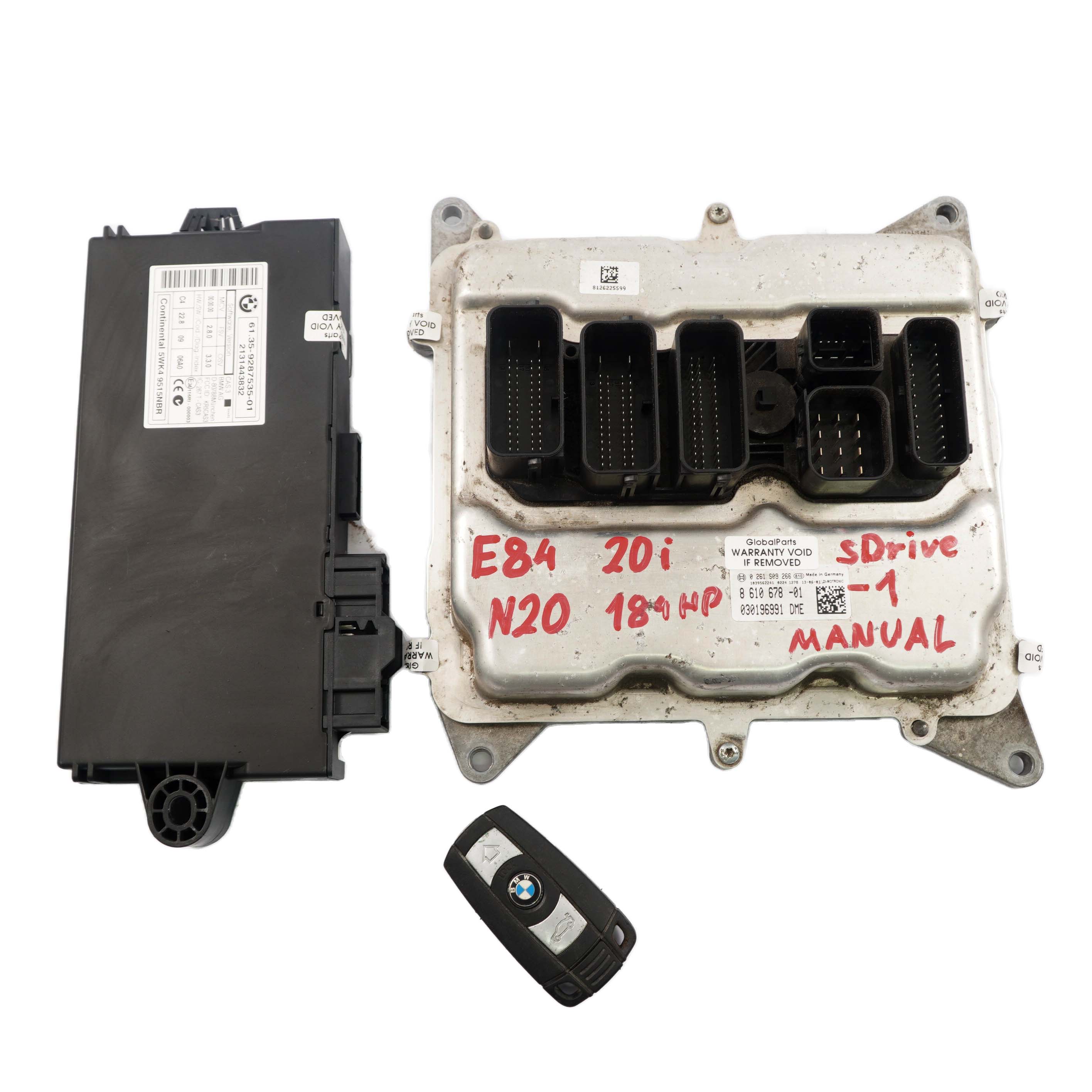 BMW X1 Series E84 20i N20 184HP ECU Engine Kit DME 8610678 CAS3 + Key Manual