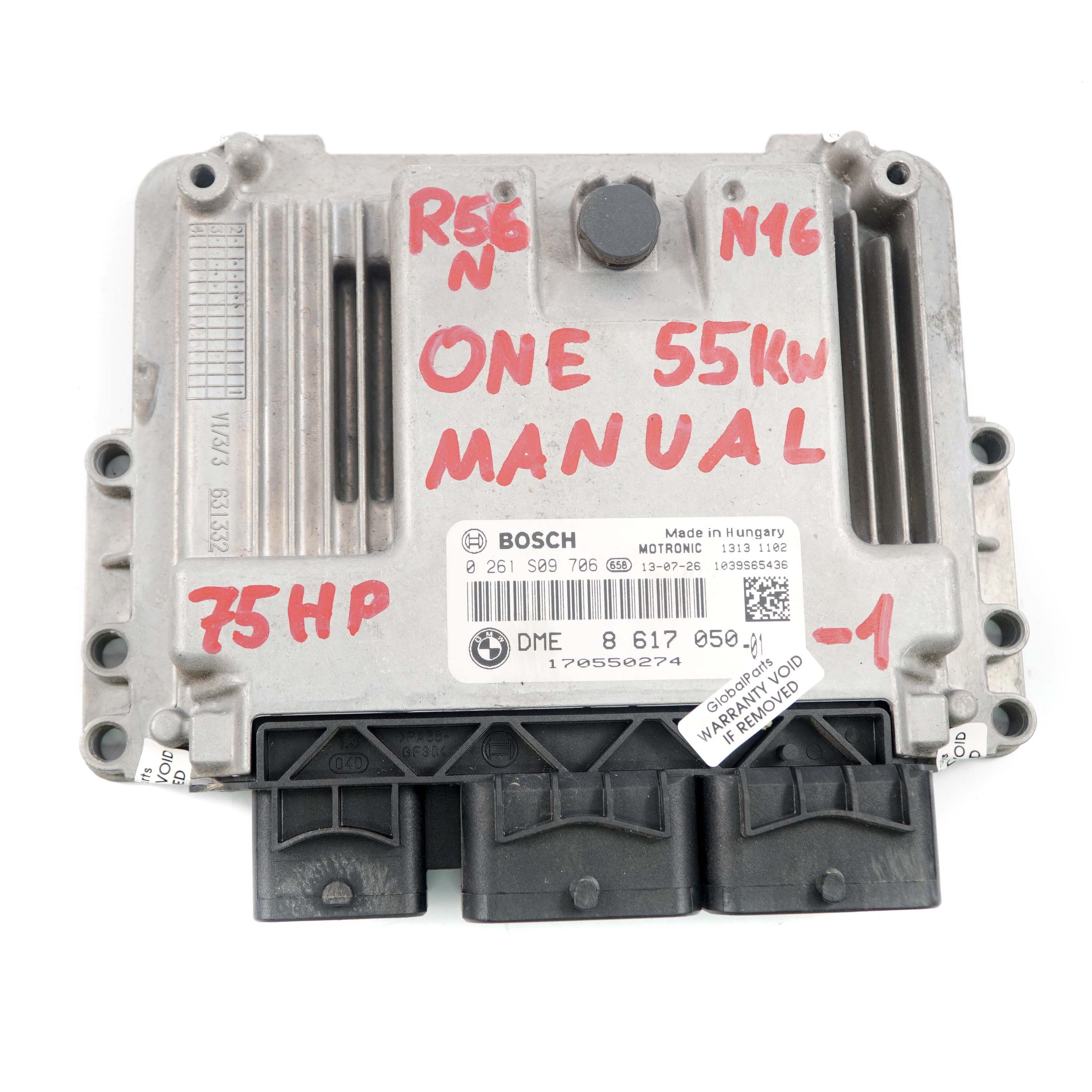 Mini R56 LCI One 55kW N16 1.6 75HP Engine ECU Kit DME 8617050 CAS 3 + Key