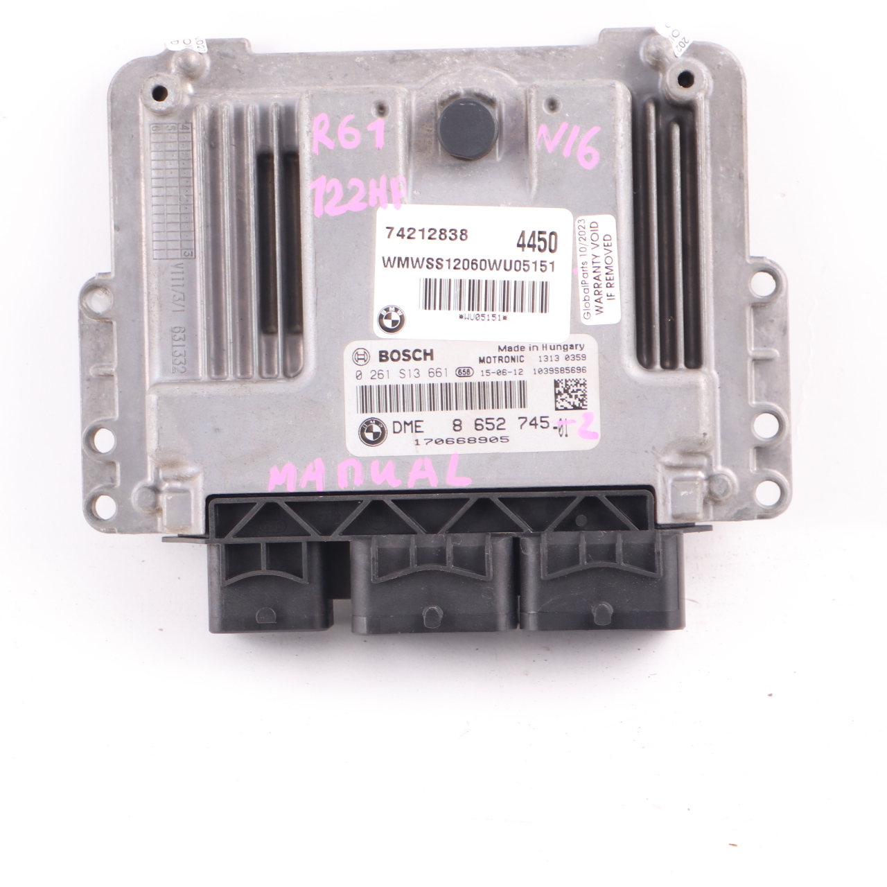 Mini Cooper R60 R61 N16 122HP Engine Control Unit ECU DME 8652745 CAS3 Key