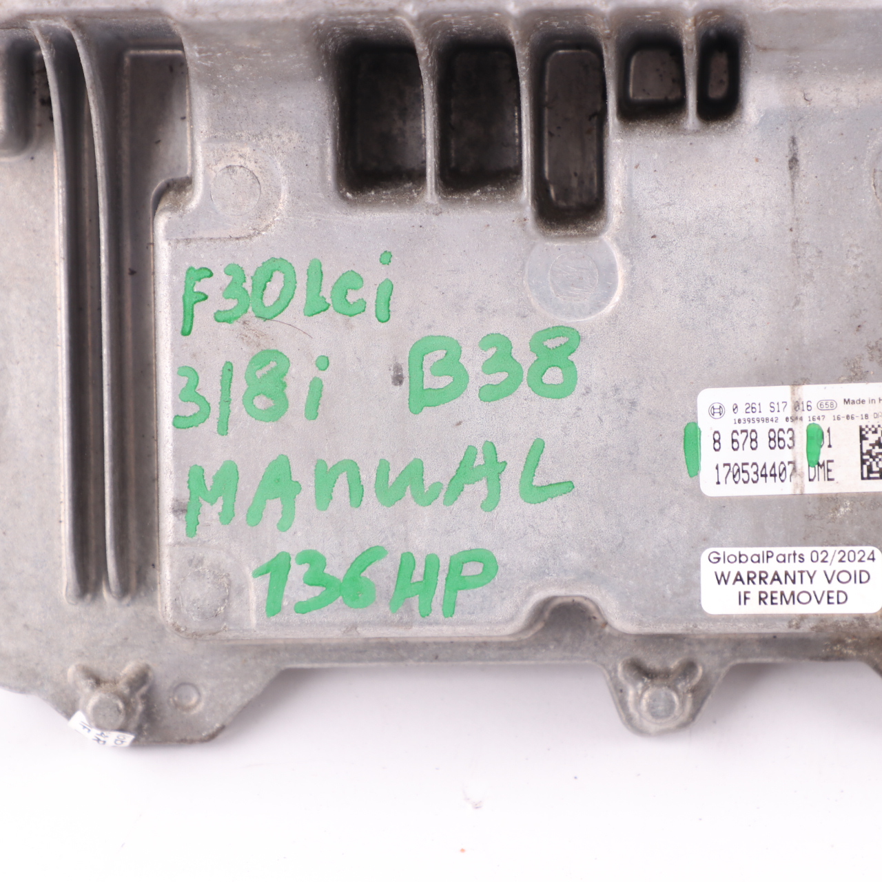 BMW F20 118i F30 318i LCI B38 136HP Engine Control Unit ECU DME 8678863 Manual