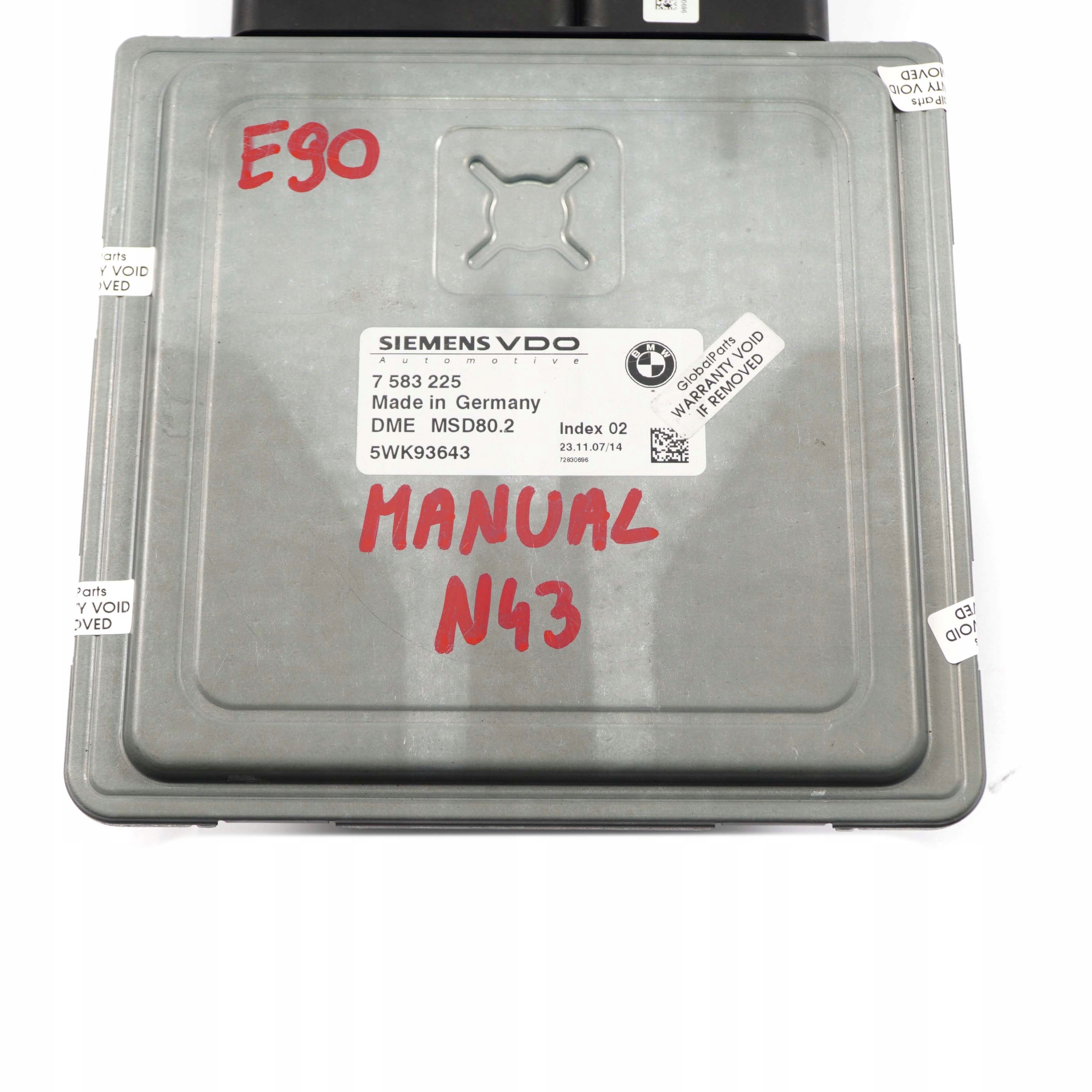 BMW 1 3 Series E87 LCI E90 Petrol N43 DME Engine Control Unit 7583225 Manual