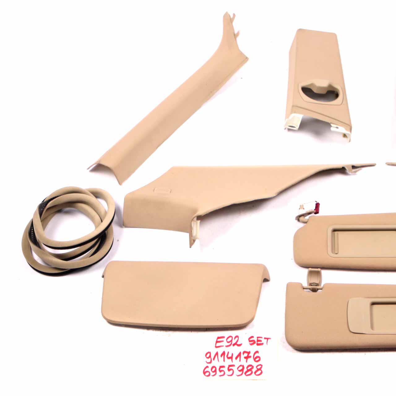 BMW E92 Lining Trims Pillars Covers Handles Panels Front Rear Set Creambeige