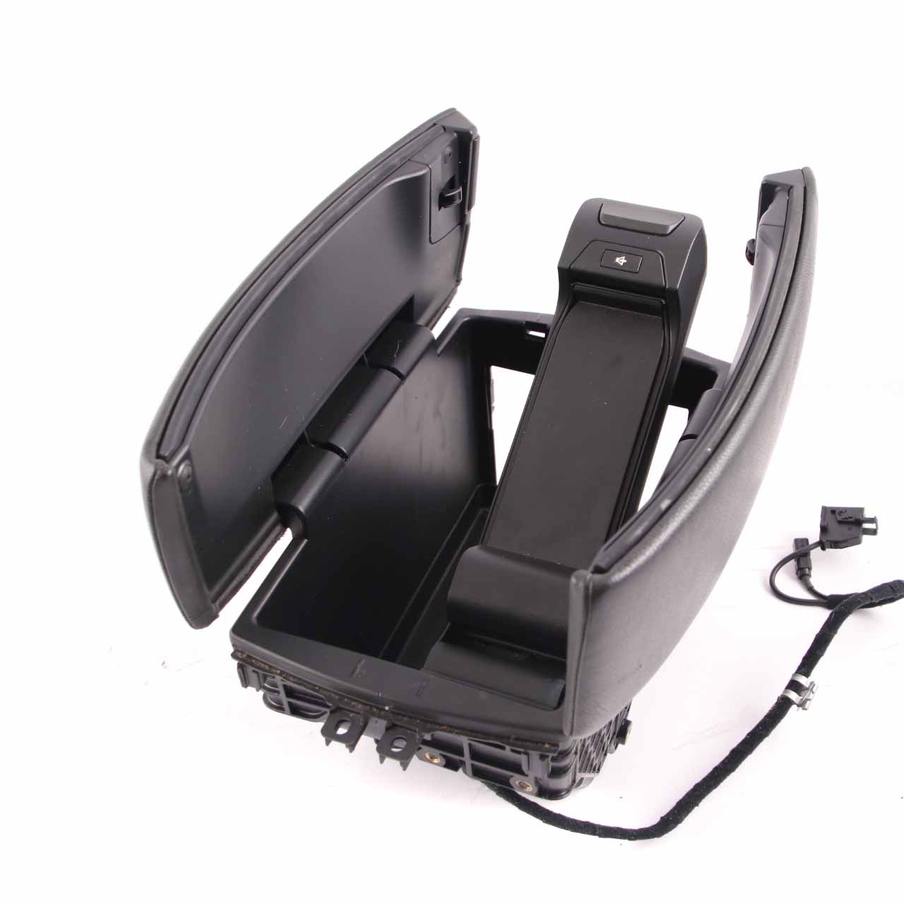 Front Armrest BMW X5 X6 E70 E71 Centre Telephone Storage Black Leather 6969544