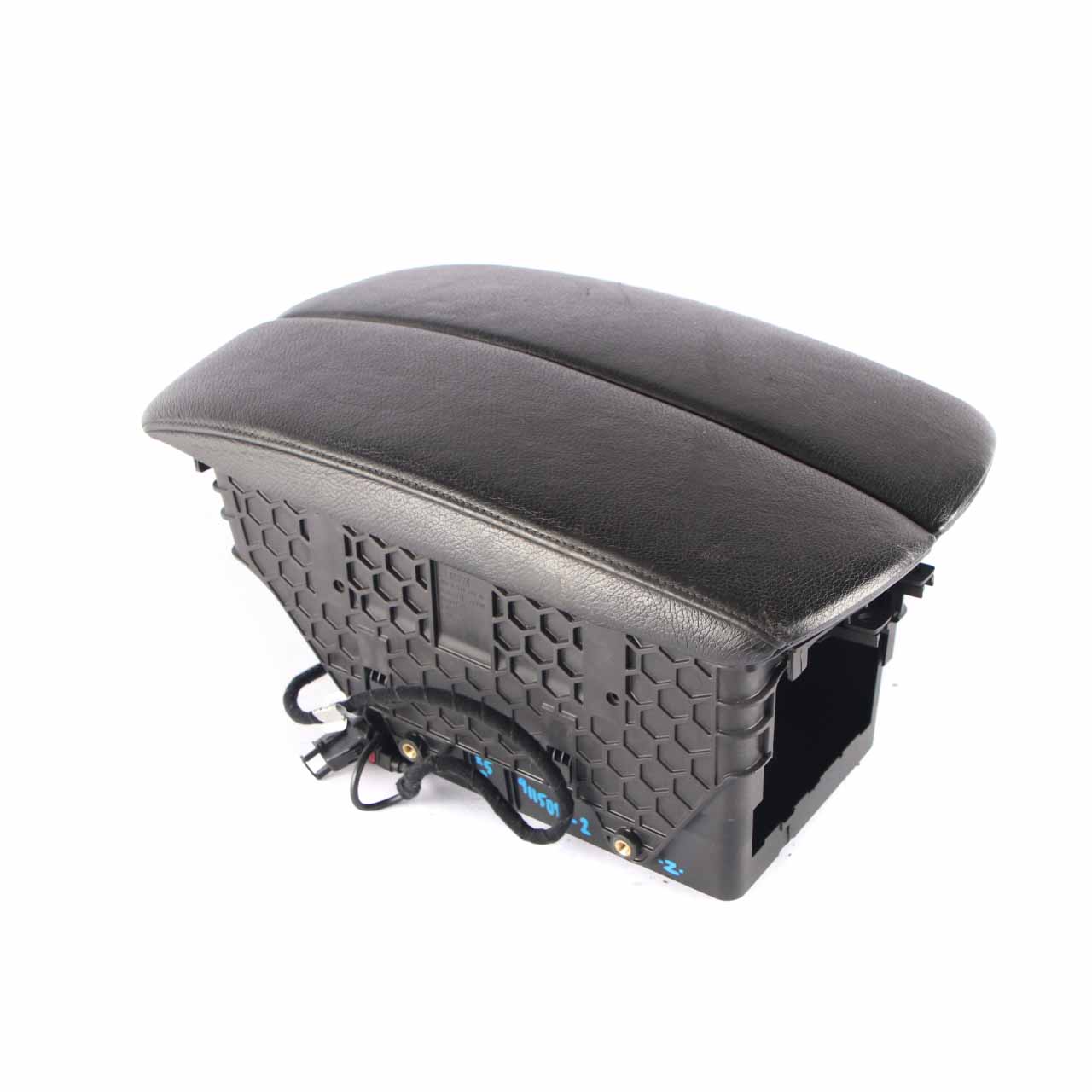 Front Armrest BMW X5 X6 E70 E71 3 Centre Telephone Storage Black Leather 6969544