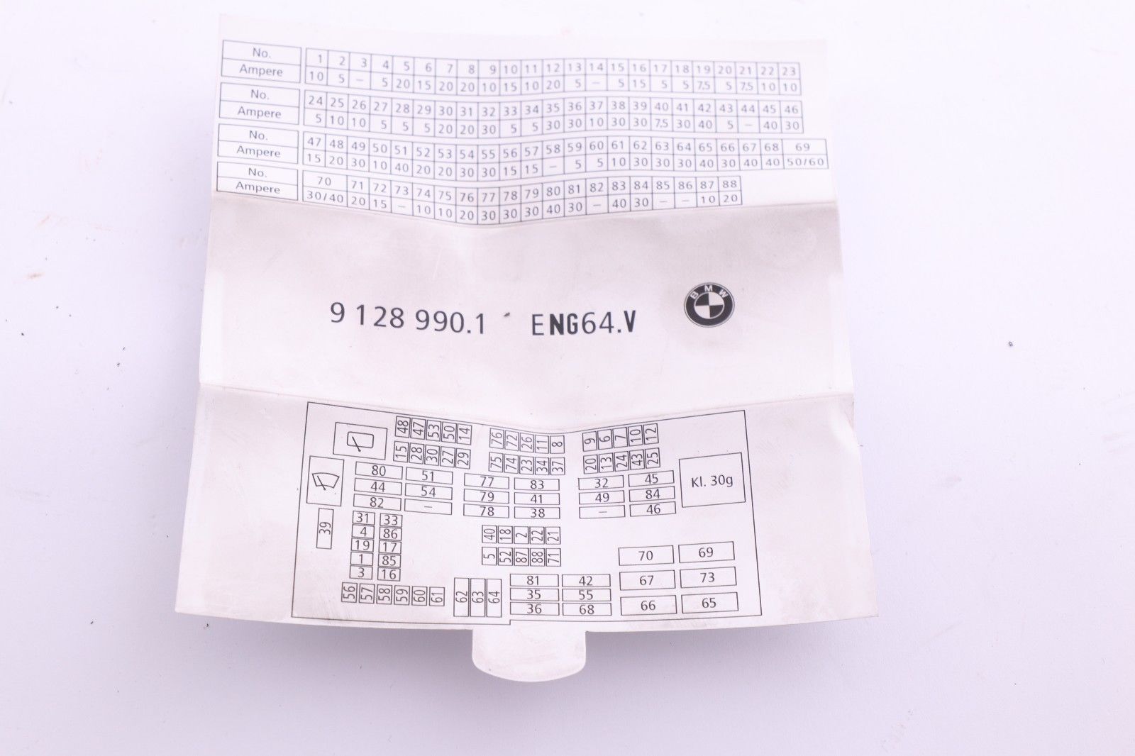 BMW 1 3 Series E81 E90 E91 E92 E93 Fuse Distribution Box Map Grouping 9128990