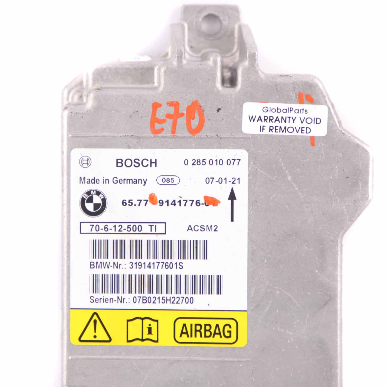 BMW X5 E70 X6 E71 Safety Control Unit Air Module Bag ECU Bosch 9141776