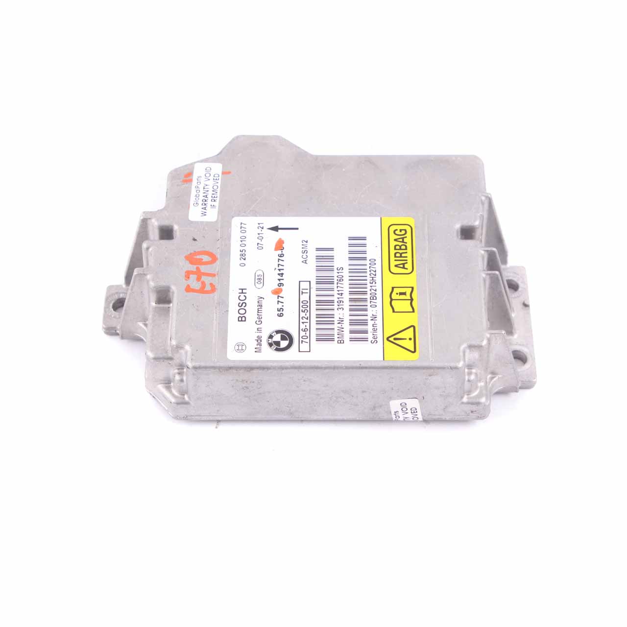 BMW X5 E70 X6 E71 Safety Control Unit Air Module Bag ECU Bosch 9141776