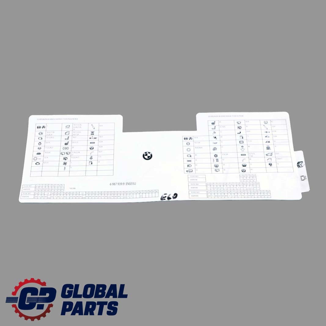 BMW 5 Series E60 Map Fuse Box Grouping Diagram 6987939