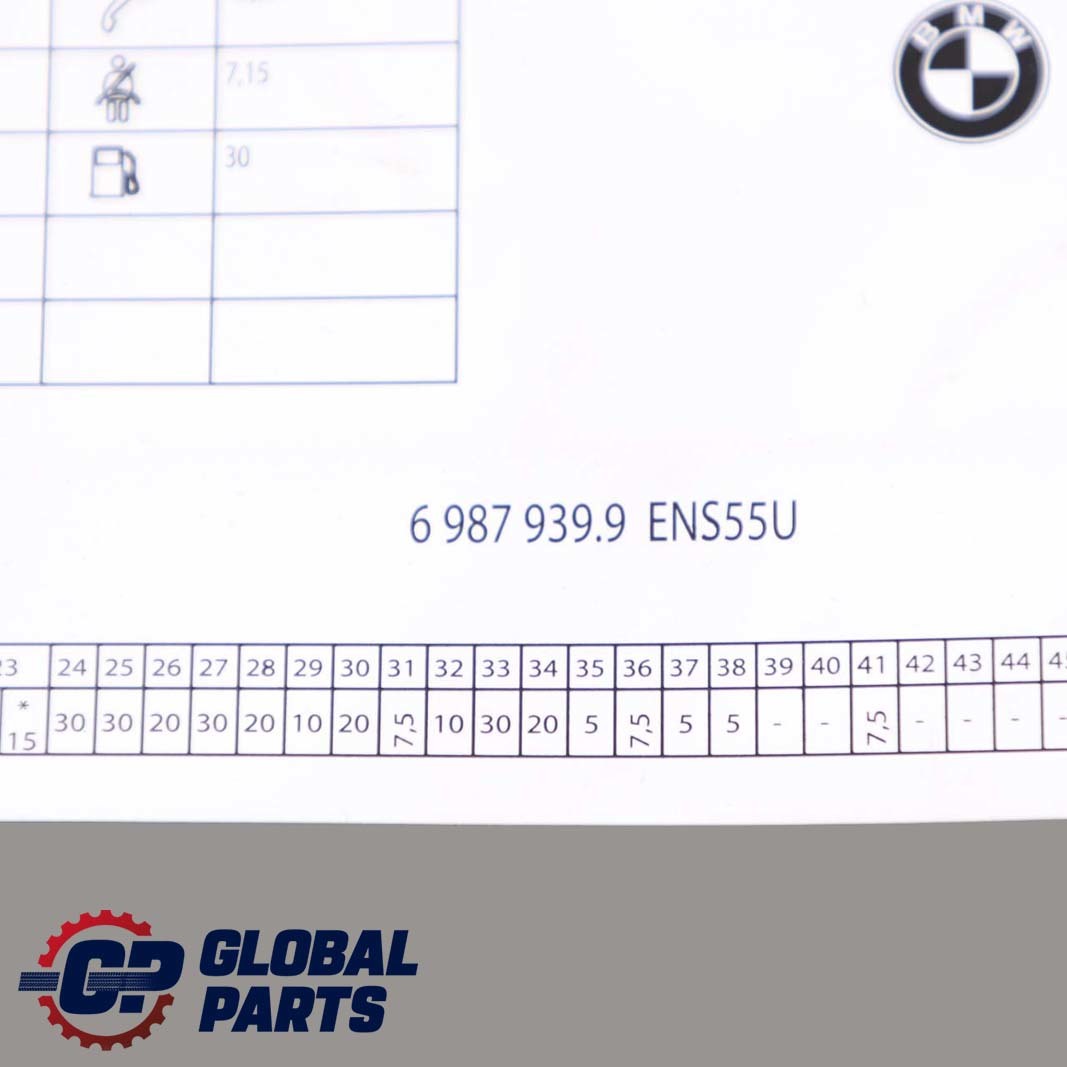 BMW 5 Series E60 Map Fuse Box Grouping Diagram 6987939