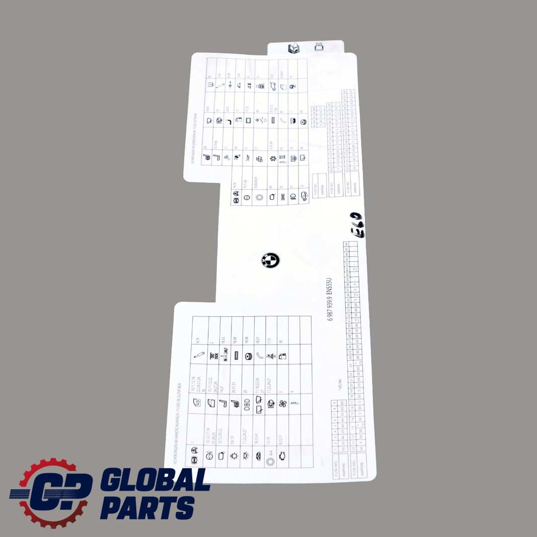 BMW 5 Series E60 Map Fuse Box Grouping Diagram 6987939