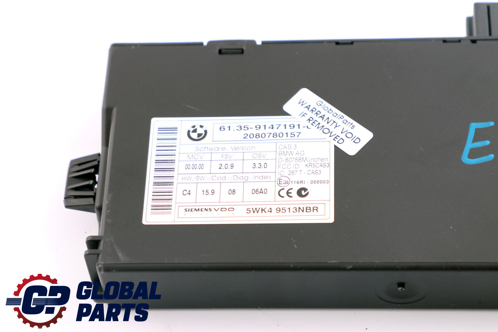 BMW E60 E81 E87 E90 E91 E92 CAS 3 ECU Control Unit Key Reading Module 9147191