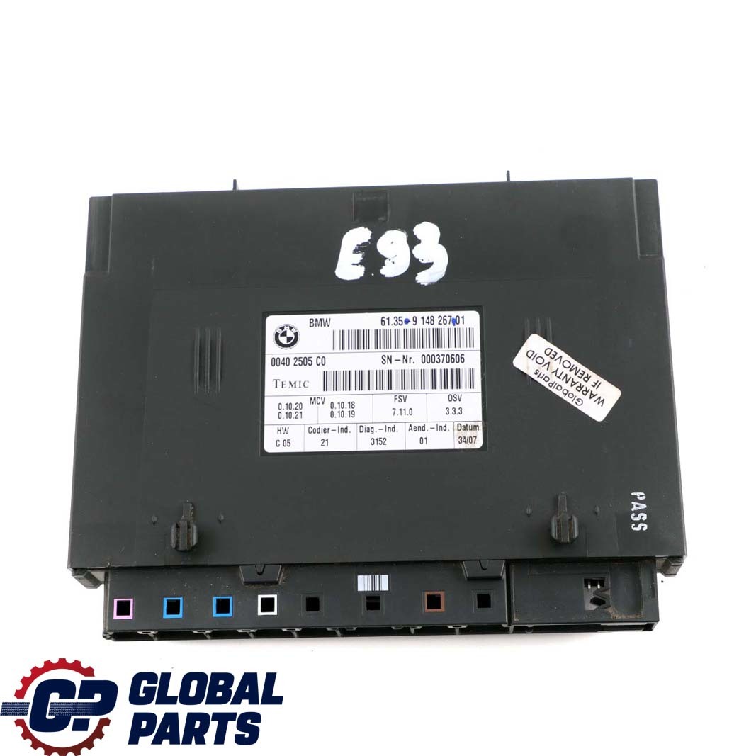 BMW 3 Series E93 Seat Control Unit Module FSV 7.11.0 9148267