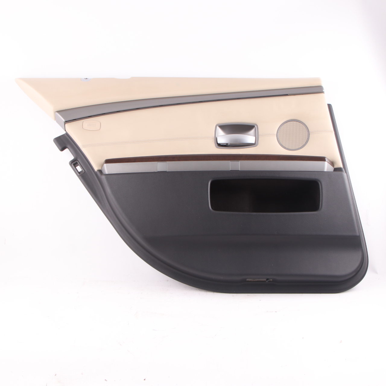 BMW E65 E66 Door Card Rear Left N/S Lining Trim Panel Leather Pearl Beige