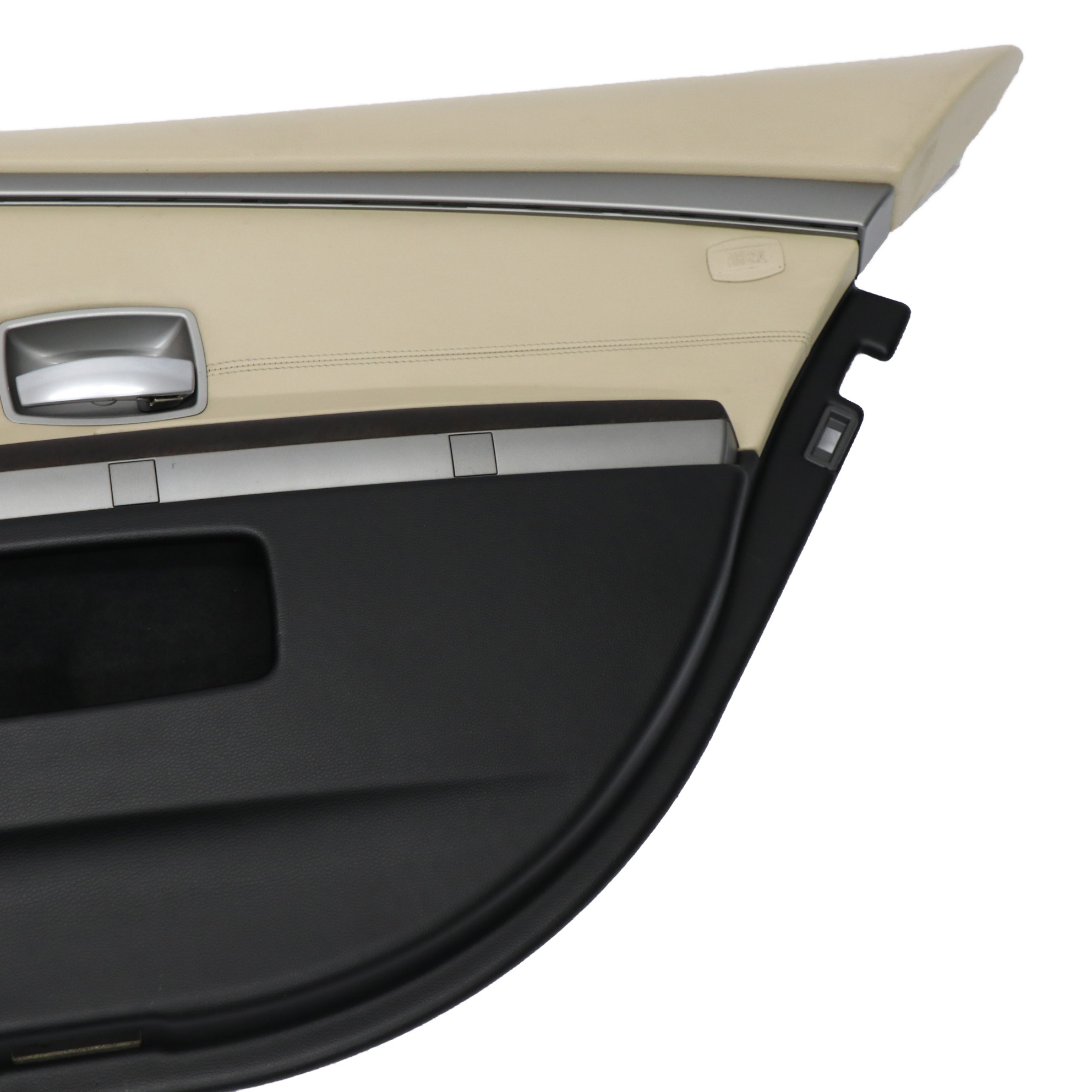 BMW E65 Rear Right O/S Door Card Leather Cream Beige Lining Trim