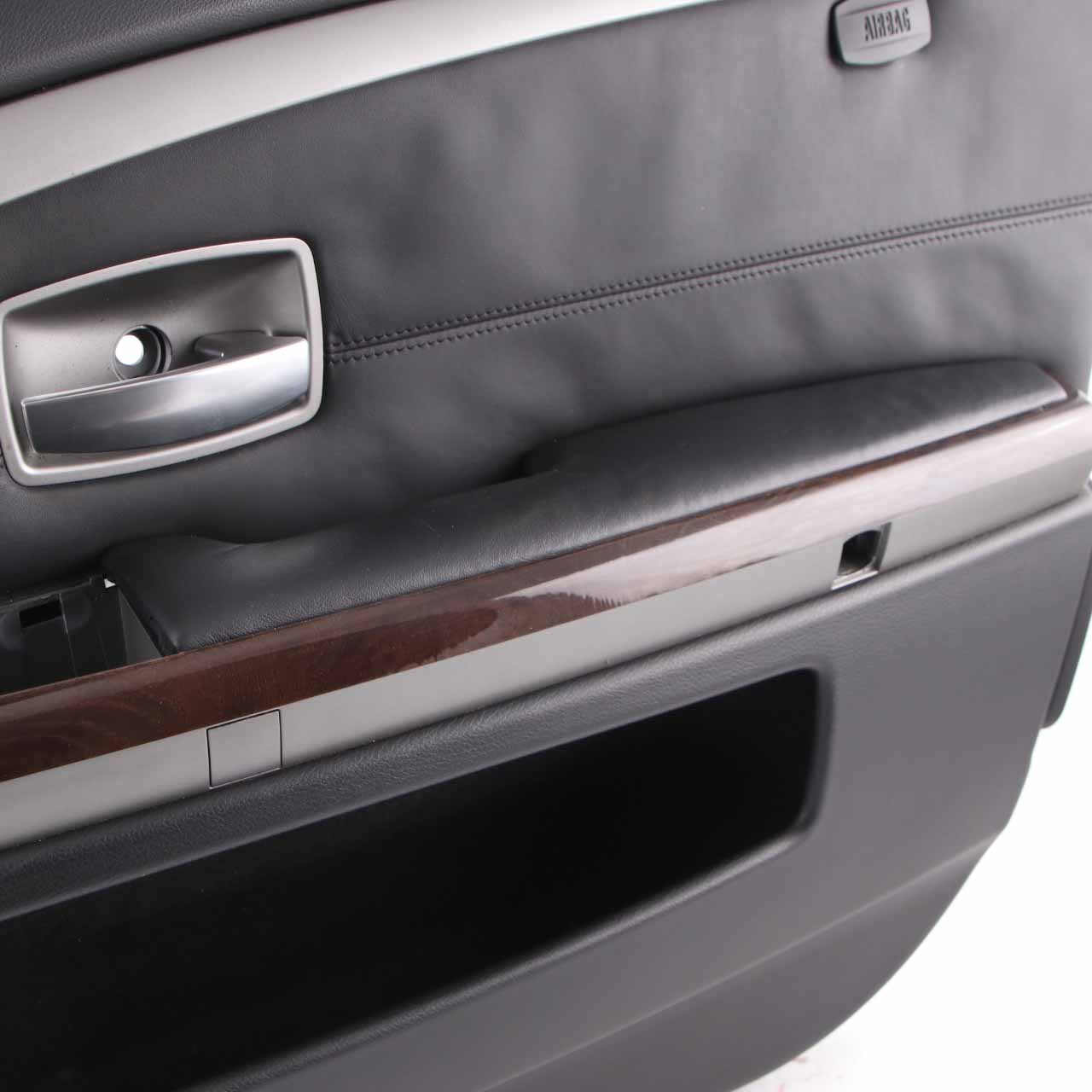 BMW E65 E66 Door Card Front Right O/S Door Lining Trim Panel Black Leather Pearl