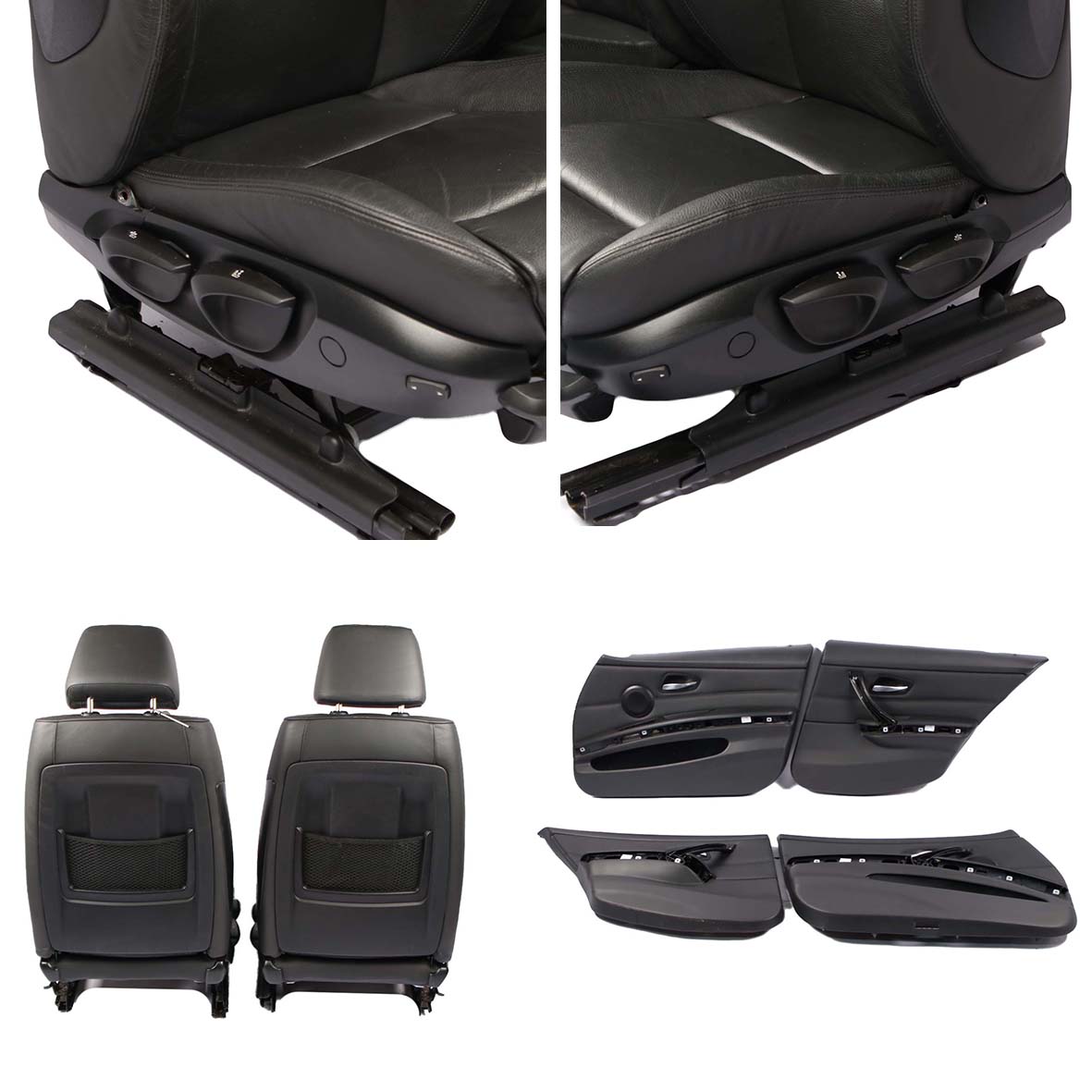 Leather Seats BMW E90 Sport Black Interior Front Rear Seat Ski Bag Door Cards