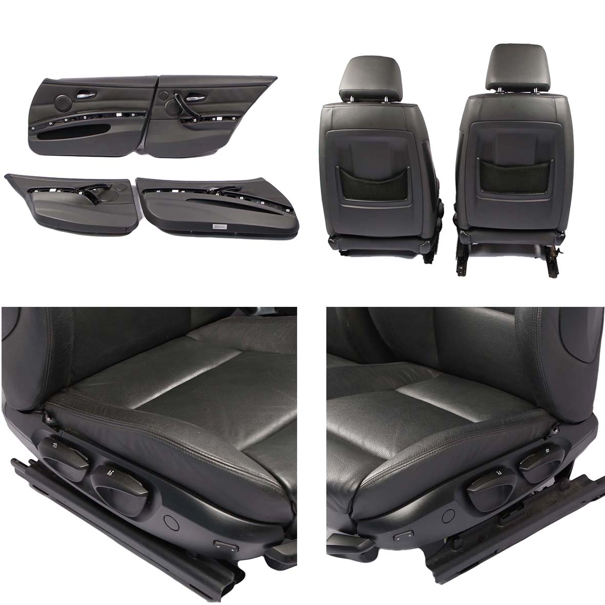 Leather Seats BMW E91 Touring Sport Heated Black Front Rear Seat Door Cards