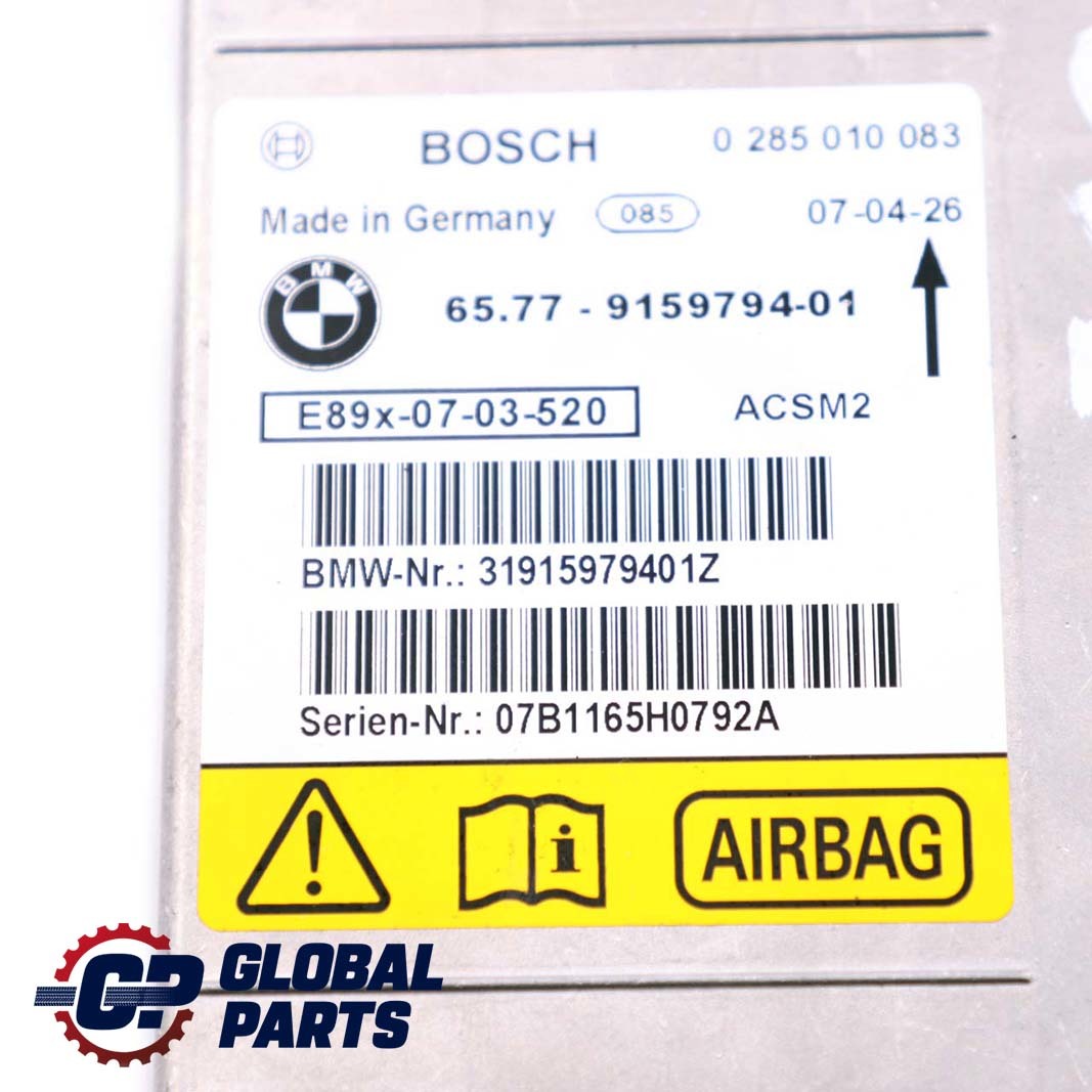 BMW 3 Series E93 Cabrio Airbag Control Unit Module ECU 9159794 65779159794