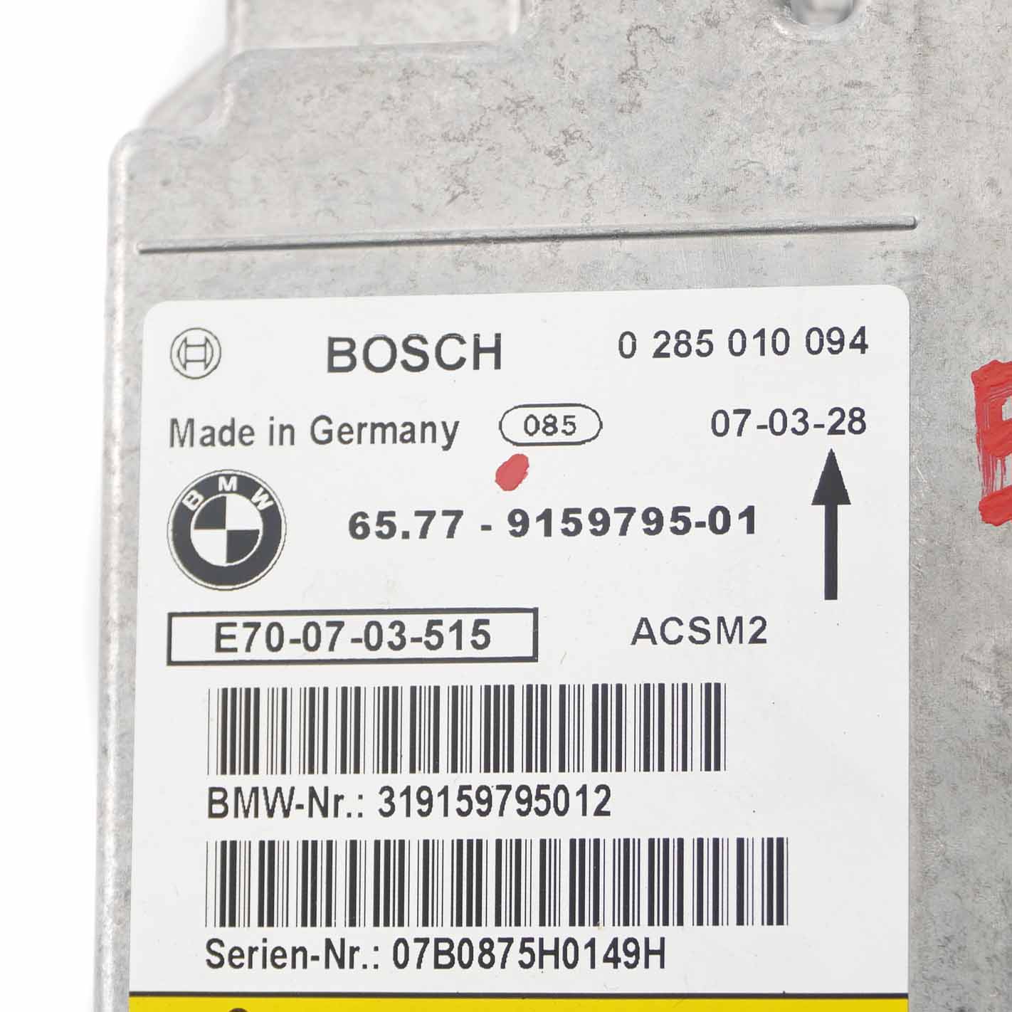 Control Unit BMW X5 X6 E70 E71 Air Module Bag ECU Unit Bosch 9159795