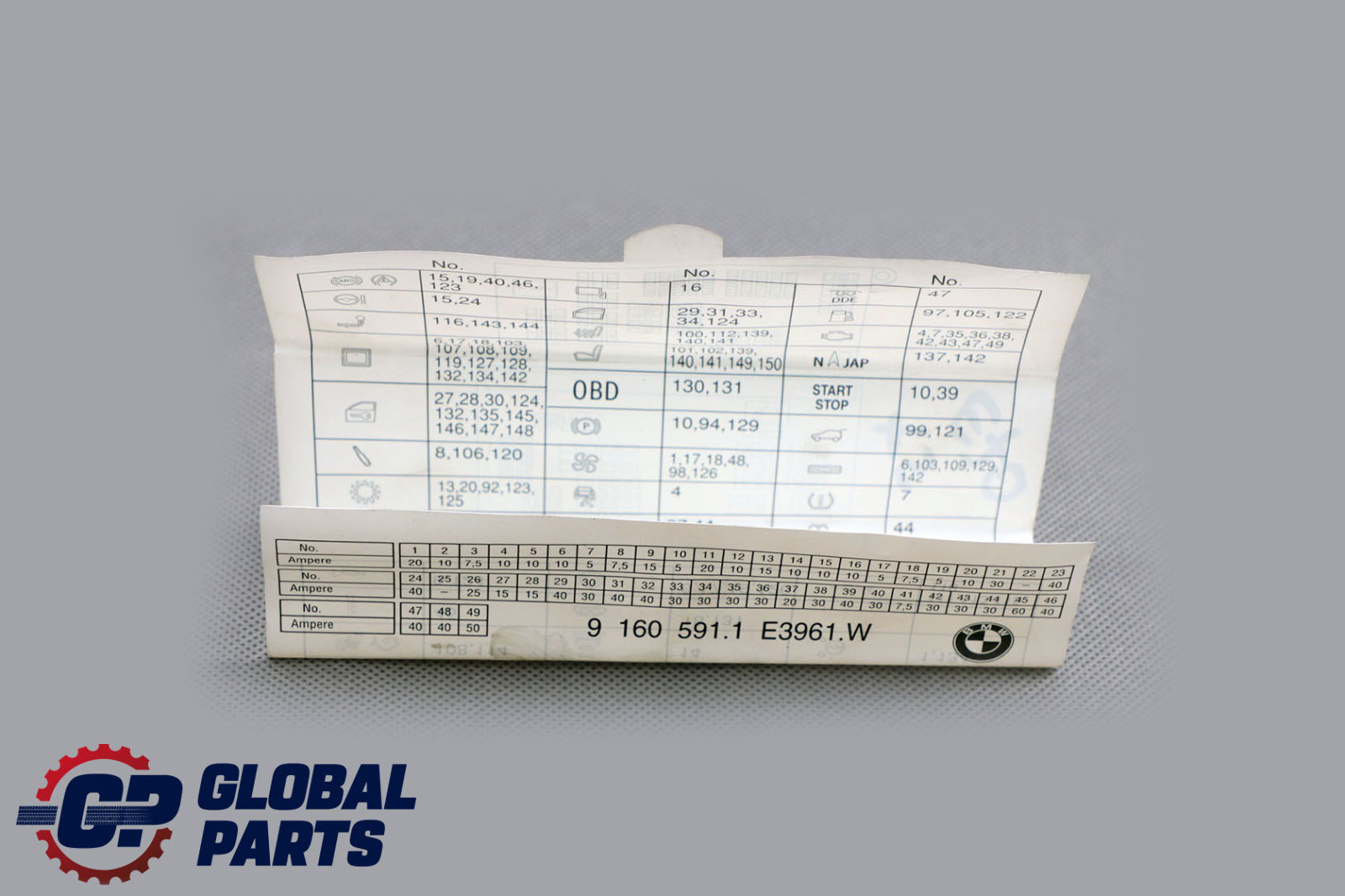 BMW X5 E70 Fuse Box Map Grouping 9160591