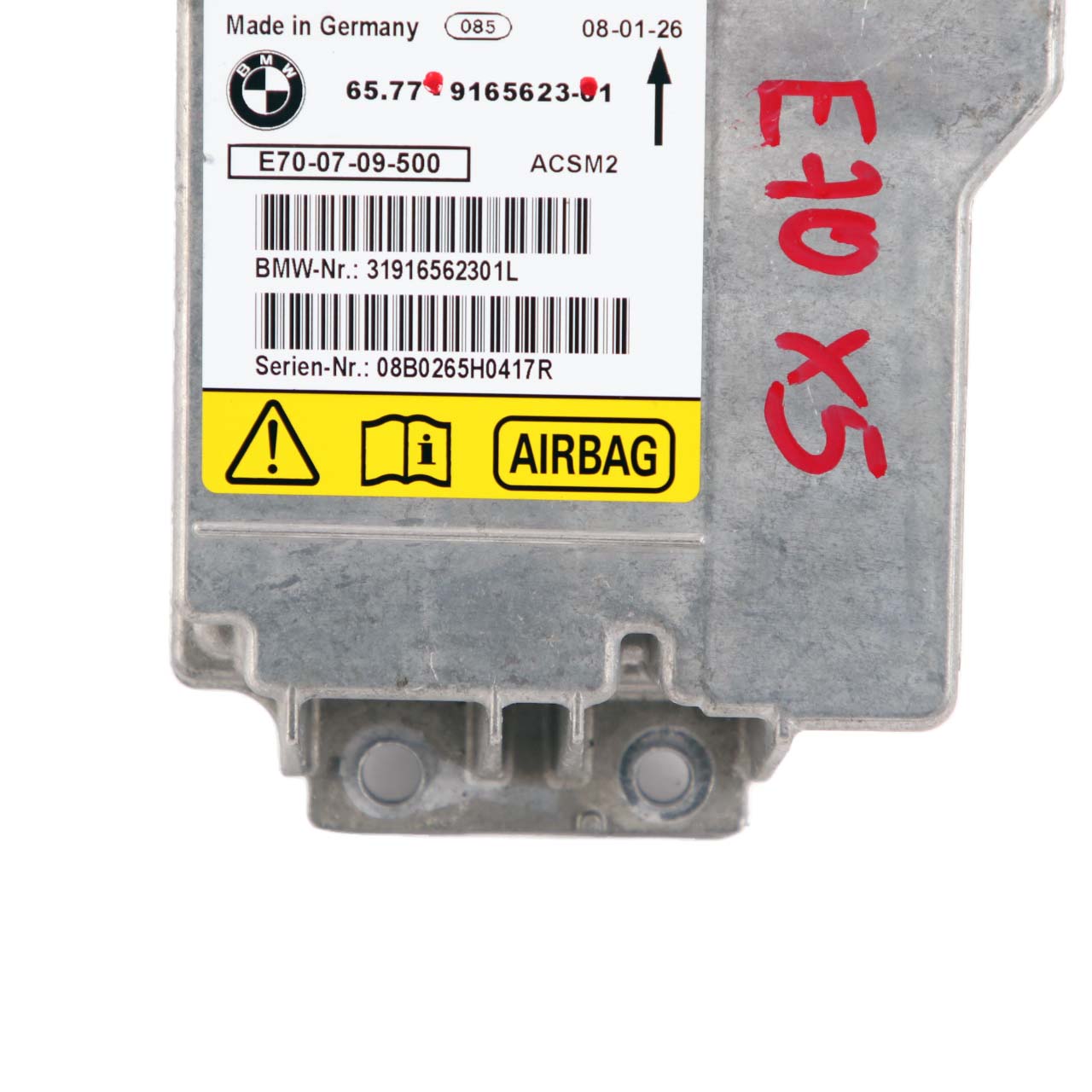 BMW X5 X6 Series E70 E71 Airbag Control ECU Unit Module 9165623