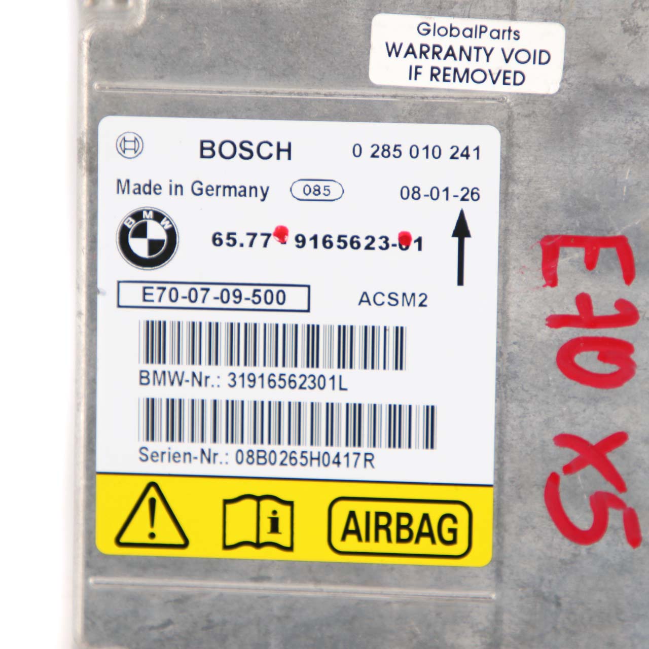 BMW X5 X6 Series E70 E71 Airbag Control ECU Unit Module 9165623